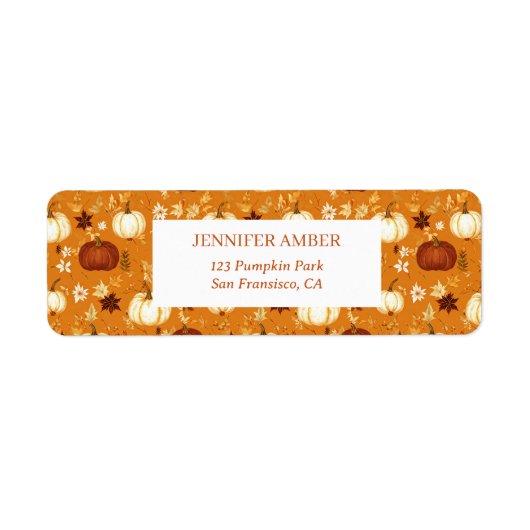 カボチャ素朴秋&紅葉シーズンメール ラベル (正面)