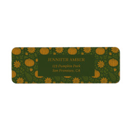 カボチャ素朴秋&紅葉シーズンメール ラベル