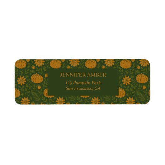 カボチャ素朴秋&紅葉シーズンメール ラベル (正面)