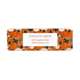 カボチャ素朴秋&紅葉シーズンメール ラベル