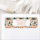 カボチャ素朴秋&紅葉シーズンメール ラベル (インサイチュ)