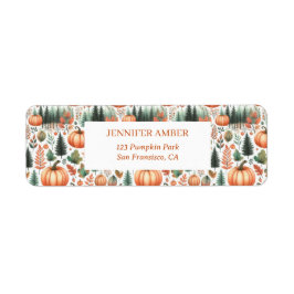 カボチャ素朴秋&紅葉シーズンメール ラベル
