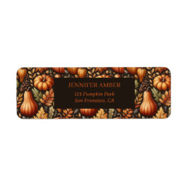 カボチャ素朴秋&紅葉シーズンメール ラベル