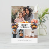 カボチャ紫オレンジフローラフォトハロウィーンカード シーズンカード (スタンド正面)