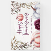 カボチャ紫フローラ秋感謝祭パーティー 横断幕 (縦)