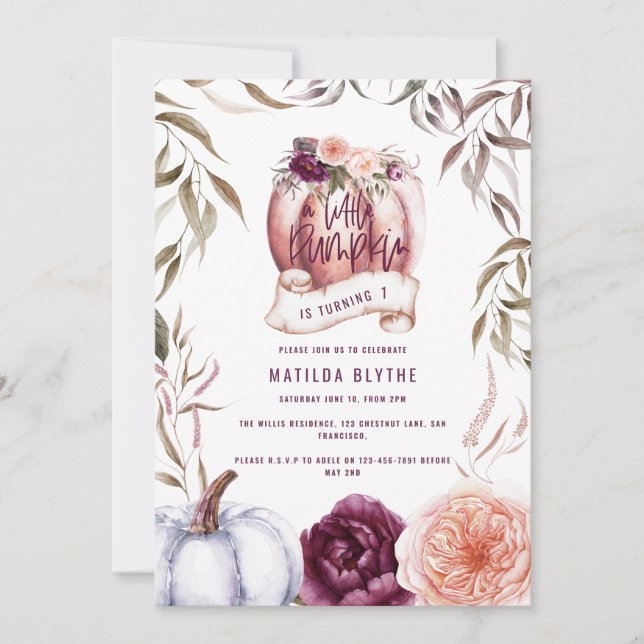 カボチャ紫色のフローラ秋誕生日 (正面)