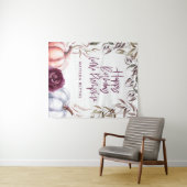 カボチャ紫色のフローラ秋誕生日 タペストリー (インサイチュ(横))