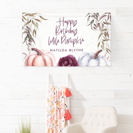 カボチャ紫色のフローラ秋誕生日 横断幕 (インサイチュ)
