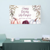 カボチャ紫色のフローラ秋誕生日 横断幕 (トレードショー)