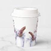 カボチャ紫色のフローラ秋誕生日 紙コップ (右)