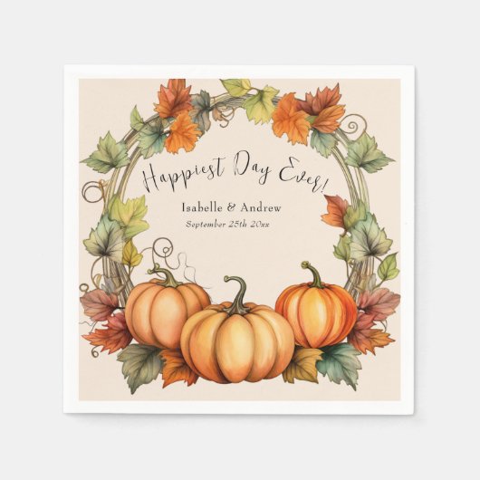 カボチャ結婚のカクテルナプキン スタンダードカクテルナプキン (正面)