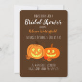 カボチャ結婚の可愛いカップルブライダルシャワー 招待状 (正面)