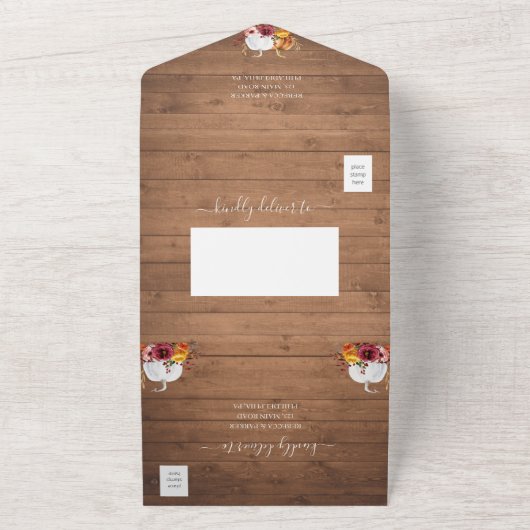 カボチャ結婚ンの全てを一つの招待状で オールインワン招待状 (外側)