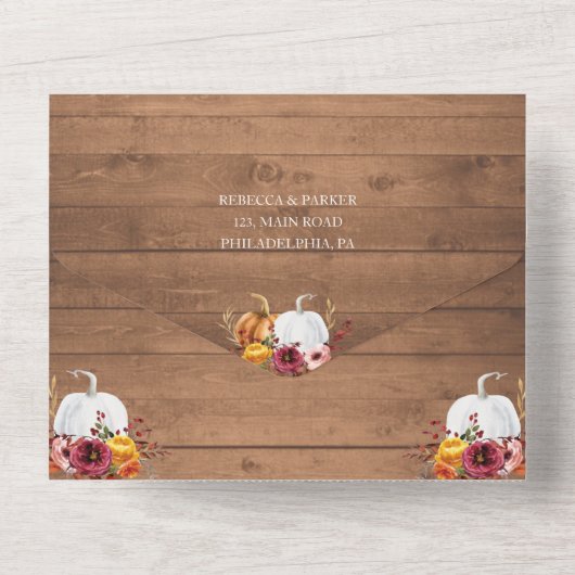 カボチャ結婚ンの全てを一つの招待状で オールインワン招待状 (裏面)