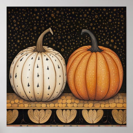 カボチャ絵を描の秋のポスターキッチンの壁の装飾 ポスター (正面)
