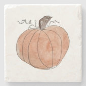 カボチャ絵を描の秋 ストーンコースター (正面)