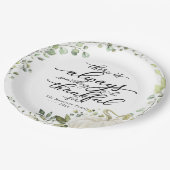 カボチャ緑のユーカリ感謝祭ディナー ペーパープレート (アングル)