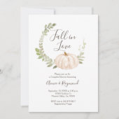 カボチャ緑の秋インラブカップルのシャワー 招待状 (正面)