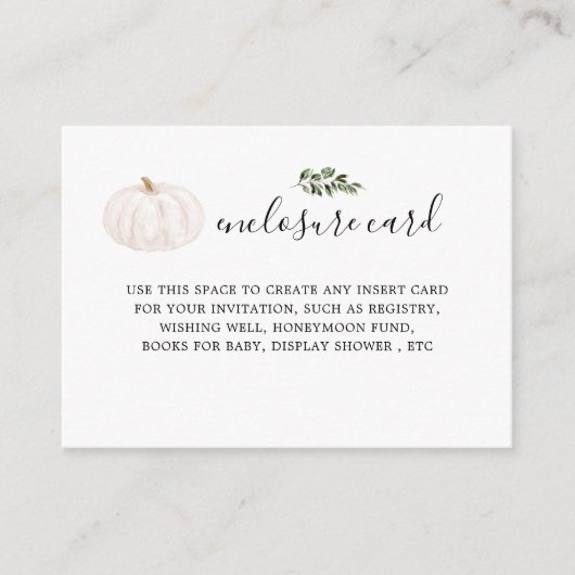 カボチャ緑の赤ちゃんシャワーエンクロージャカード エンクロージャーカード (正面)