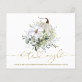 カボチャ緑ブライダルシャワーデイトナイトカード (正面)