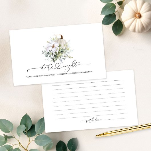 カボチャ緑ブライダルシャワーデイトナイトカード エンクロージャーカード