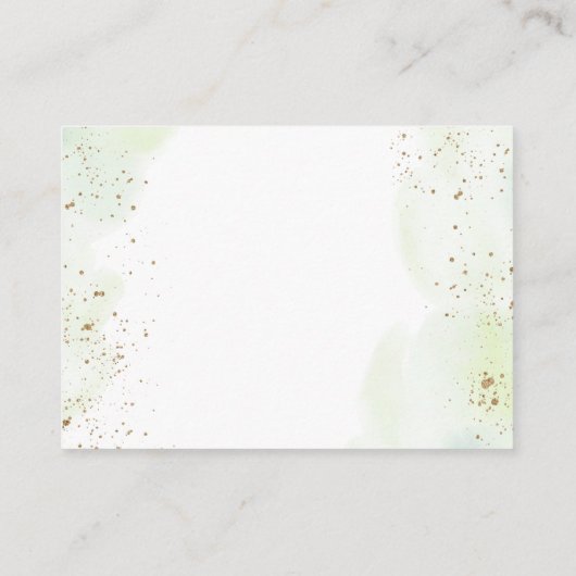 カボチャ緑金ゴールド赤ちゃんシャワー予約リクエスト エンクロージャーカード (裏面)