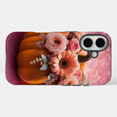 カボチャ花ピンクグリッターiPhone 16ケース Case-Mate iPhoneケース (裏面 (横))