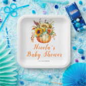 カボチャ花ブーケ赤ちゃんシャワー ペーパープレート (パーティー)