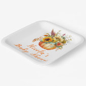 カボチャ花ブーケ赤ちゃんシャワー ペーパープレート (傾斜あり)