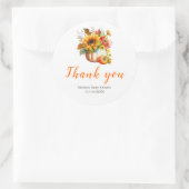 カボチャ花ブーケ赤ちゃんシャワー ラウンドシール (バッグ)