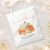 カボチャ花模様結婚グリッターの愛と感謝してい フェイバーバッグ (クリップ留めされた状態)