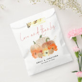 カボチャ花模様結婚グリッターの愛と感謝してい フェイバーバッグ (封をした状態)