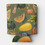 カボチャ葉と：秋の緑 缶クーラー (裏面)