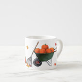 カボチャ葉のりんごおよび熊手との秋日 エスプレッソカップ (正面右)