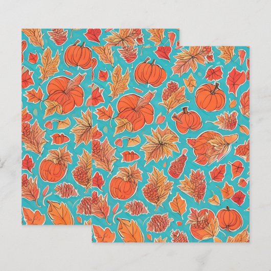 カボチャ葉の葉の紙 (正面/裏面)