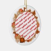 カボチャ葉フォトフレーム付きカエデ セラミックオーナメント (右)