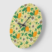 カボチャ葉ンと：秋の収穫 ラージ壁時計 (傾斜)