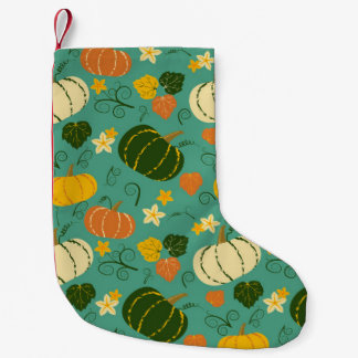 カボチャ葉ン、:秋の野菜パターン スモールクリスマスストッキング