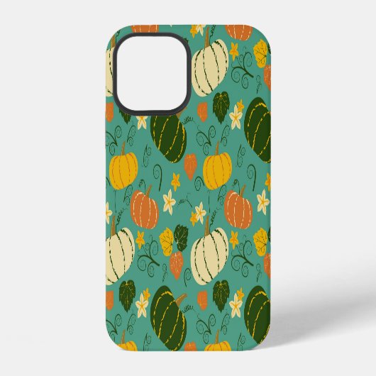 カボチャ葉ン、:秋の野菜パターン iPhoneケース (裏面)