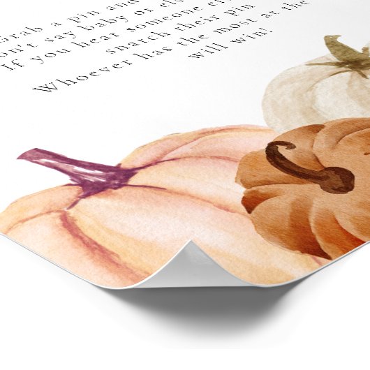 カボチャ言わないベビーゲームサイン ポスター (角)