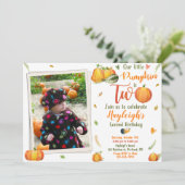 カボチャ誕生日の招待フォト秋の招待 招待状 (スタンド正面)