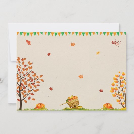 カボチャ誕生日の招待フォト秋の招待 招待状 (裏面)