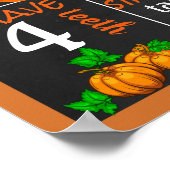 カボチャ誕生日パーティーの黒板の看板 ポスター (角)