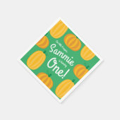 カボチャ誕生日パーティーキッズ スタンダードカクテルナプキン (角)