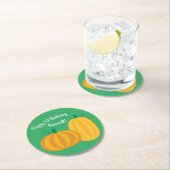 カボチャ誕生日パーティーキッズ ラウンドペーパーコースター (インサイチュ)