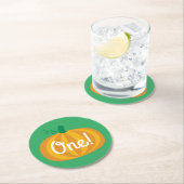 カボチャ誕生日パーティーキッズ ラウンドペーパーコースター (インサイチュ)