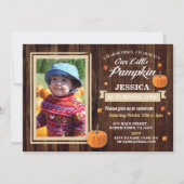 カボチャ誕生日ワンフォトガール秋第1招待状 招待状 (正面)