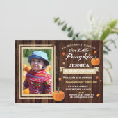 カボチャ誕生日ワンフォトガール秋第1招待状 招待状 (スタンド正面)