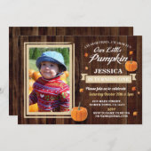 カボチャ誕生日ワンフォトガール秋第1招待状 招待状 (正面/裏面)