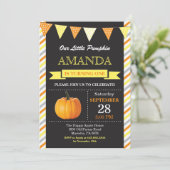 カボチャ誕生日招待状オレンジアンドイエロー 招待状 (スタンド正面)